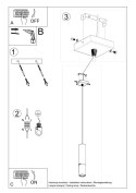 Lampa wisząca LOOPEZ 1 czarny/miedź