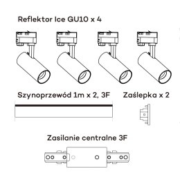 Ice SET 3F 4xGU10 biały LP-732 4W WH SET