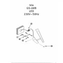 Kinkiet Isla XXL 4000K 1xLED biały IP44 GS-LWB-32W WH