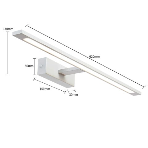 Kinkiet Isla duży 3000K 1xLED biały IP44 GS-LWB-20W/3 WH Kinkiet Isla duży 3000K 1xLED biały IP44 GS-LWB-20W/3 WH