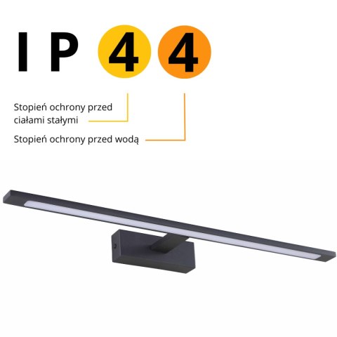 Kinkiet Isla średni 1xLED czarny IP44 GS-LWB-12W BK CCT Kinkiet Isla średni 1xLED czarny IP44 GS-LWB-12W BK CCT