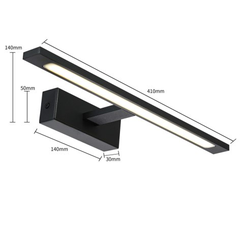 Kinkiet Isla średni 1xLED czarny IP44 GS-LWB-12W BK CCT Kinkiet Isla średni 1xLED czarny IP44 GS-LWB-12W BK CCT
