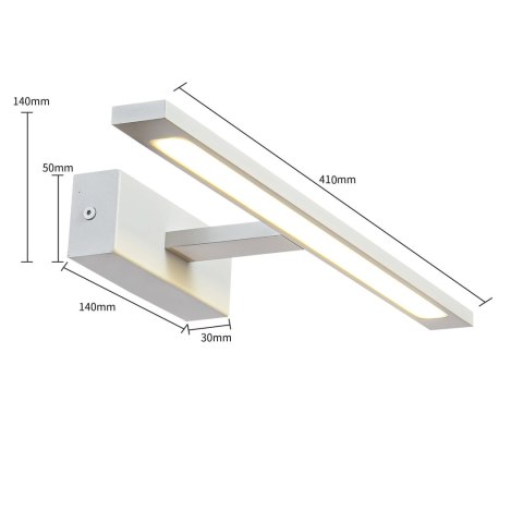 Kinkiet Isla średni 3000K 1xLED biały IP44 GS-LWB-12W/3 WH Kinkiet Isla średni 3000K 1xLED biały IP44 GS-LWB-12W/3 WH