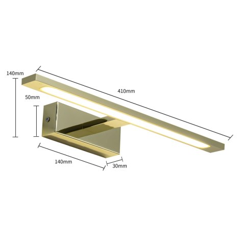 Kinkiet Isla średni 3000K 1xLED złoty IP44 GS-LWB-12W/3 GOLD Kinkiet Isla średni 3000K 1xLED złoty IP44 GS-LWB-12W/3 GOLD