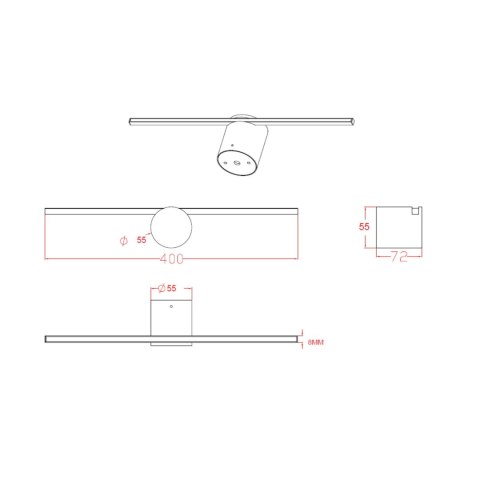 Kinkiet Modern Slim M 1xLED biały IP44 LP-777/1W M WH Kinkiet Modern Slim M 1xLED biały IP44 LP-777/1W M WH