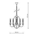 Lampa wisząca Canaria 5xE27 czarna LP-6704/5P