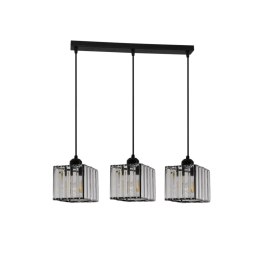 Lampa wisząca Galactico linia 3xE27 czarna/transparentna LP-2383/3L