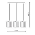 Lampa wisząca Galactico linia 3xE27 czarna/transparentna LP-2383/3L