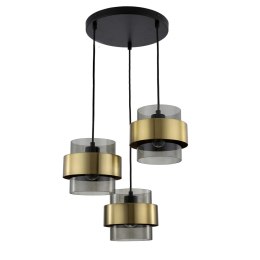 Lampa wisząca Miele 3xE27 złota/dymna LP-866/3P SM/GD