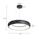 Lampa wisząca Reus 1xLED czarna LP-8069/1P LED BK