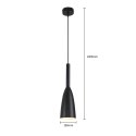 Lampa wisząca Solin wisząca 1xE27 czarna LP-181/1P BK