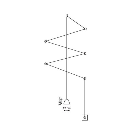 Lampa wisząca Zig-Zag 1xLED czarna LP-1243/1P BK Lampa wisząca Zig-Zag 1xLED czarna LP-1243/1P BK