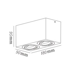 Oczko Lyon oprawa natynkowa 2xGU10 czarna LP-5881/2SM BK