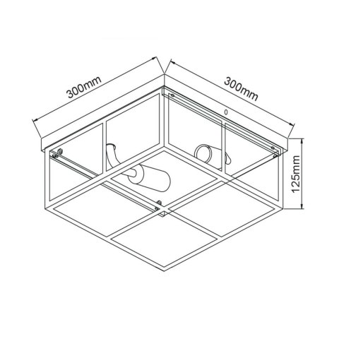 Plafon Monza 2xE14 transparentny LP-2323/2C Plafon Monza 2xE14 transparentny LP-2323/2C