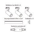 Ice SET 1F 3xGU10 czarny LP-732 3W BK SET