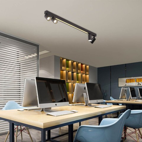 Lampa sufitowa Perugia 4xGU10 + 1xLED czarna LP-0703/4C BK Lampa sufitowa Perugia 4xGU10 + 1xLED czarna LP-0703/4C BK