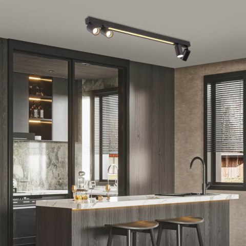 Lampa sufitowa Perugia 4xGU10 + 1xLED czarna LP-0703/4C BK Lampa sufitowa Perugia 4xGU10 + 1xLED czarna LP-0703/4C BK