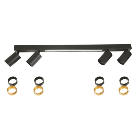 Lampa sufitowa Perugia 4xGU10 + 1xLED czarna LP-0703/4C BK Lampa sufitowa Perugia 4xGU10 + 1xLED czarna LP-0703/4C BK