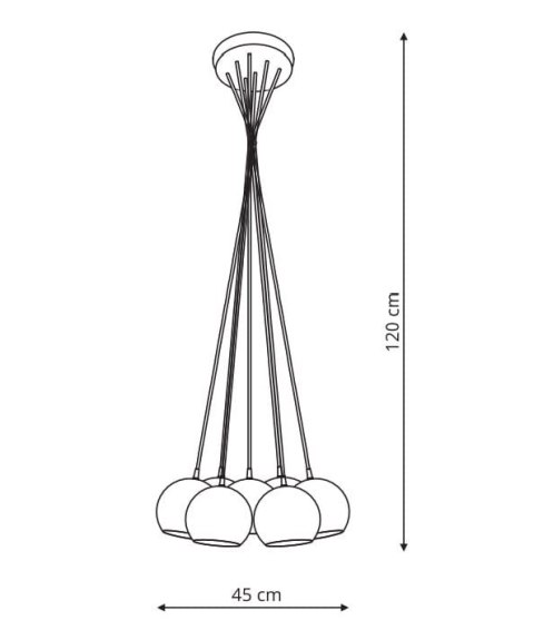 Lampa wisząca Punto 7xE14 grafitowa LP-22872/7P Lampa wisząca Punto 7xE14 grafitowa LP-22872/7P