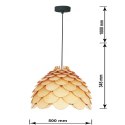 Lampa wisząca Burgo duża 1xE27 drewno LP-101335/1P L