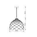 Lampa wisząca Burgo duża 1xE27 drewno LP-101335/1P L