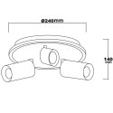 Plafon Parma 3xGU10 + 1xLED CCT czarna LP-0612/3C Round BK