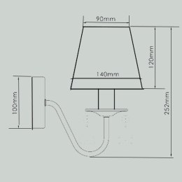 Kinkiet Mona 1xE14 czarna LP-5005/1W czarny