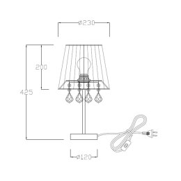 Lampa stołowa Mona mała 1xE27 czarna LP-5005/1TS