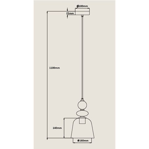 Lampa wisząca Tropea 1xE27 bursztynowa, mała LP-2004/1P S AM Lampa wisząca Tropea 1xE27 bursztynowa, mała LP-2004/1P S AM