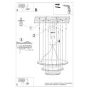 Żyrandol RIO 3 55/78/110 złoty LED 3000K