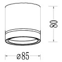 Kendal GX53 oprawa natynkowa ring2 czarna