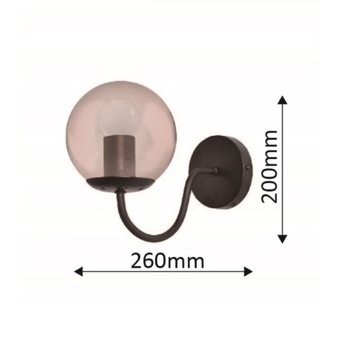 Kinkiet Hook 1xE27 czarna LP-125/1W BK Kinkiet Hook 1xE27 czarna LP-125/1W BK