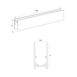 MAXLIGHT MT0001 SZYNA MAGNETYCZNA GŁĘBOKA, NATYNKOWA, 1 METR, CZARNA