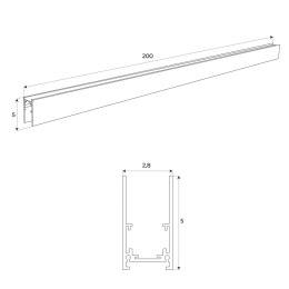 MAXLIGHT MT0002 SZYNA MAGNETYCZNA GŁĘBOKA, NATYNKOWA, 2 METRY, CZARNA