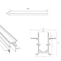 MAXLIGHT MT0006 SZYNA MAGNETYCZNA PODTYNKOWA, 1 METR, CZARNA