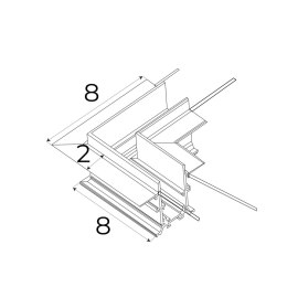 MAXLIGHT MT0008. Kątownik 90°. Montaż na sufit lub ścianę. Do szyn MT0006, MT0007
