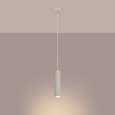Lampa wisząca KARBON 1 beżowy Lampa wisząca KARBON 1 beżowy