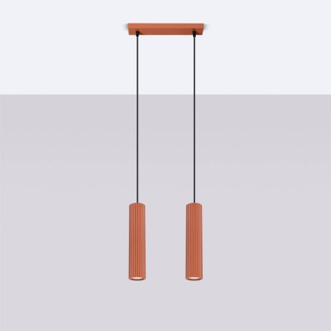 Lampa wisząca KARBON 2 ochra czerwona Lampa wisząca KARBON 2 ochra czerwona