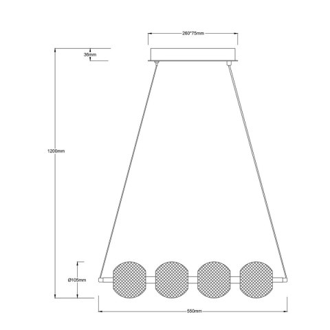 Lampa wisząca Brillant 4 złota LED CCT Lampa wisząca Brillant 4 złota LED CCT