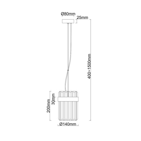Lampa wisząca Vetro 1 chrom 1xE14 Lampa wisząca Vetro 1 chrom 1xE14