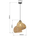 Ratanowa lampa wisząca Shella 40 cm jasne drewno 1xE27