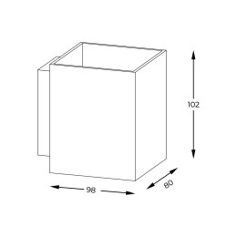 91063-N SOLA WL SQUARE KINKIET CZARNO-ZŁOTY/BLACK-GOLD