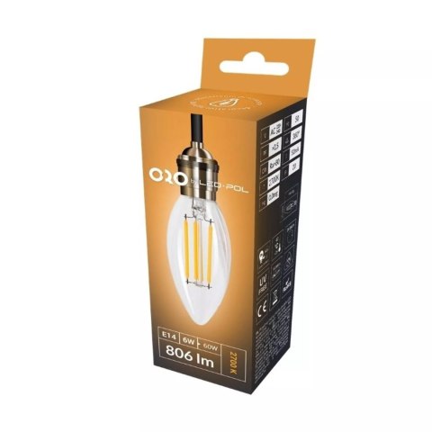 ORO-E14-C35-FL-CLARO-6W-WW ORO03062 ŻARÓWKA ORO-E14-C35-FL-CLARO-6W-WW ORO03062 ŻARÓWKA
