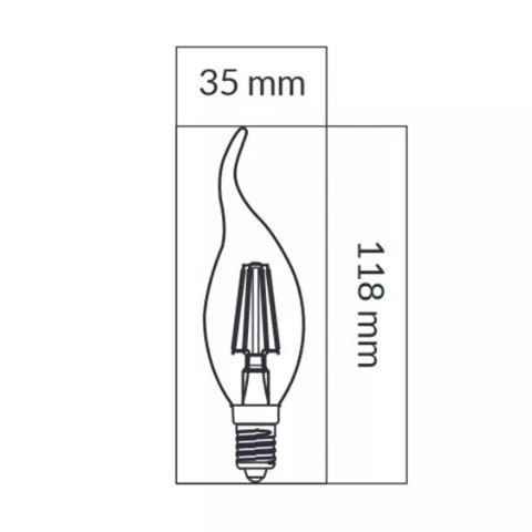 ORO-E14-C35-FL-CLARO-FLAMI-6W-WW ORO03065 ŻARÓWKA ORO-E14-C35-FL-CLARO-FLAMI-6W-WW ORO03065 ŻARÓWKA