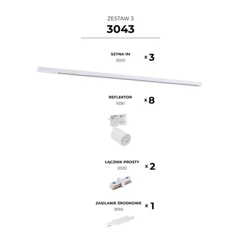 3043 ZESTAW 3 SZYNOPRZEWODY WHITE JEDNOOBWODOWY 3043 ZESTAW 3 SZYNOPRZEWODY WHITE JEDNOOBWODOWY