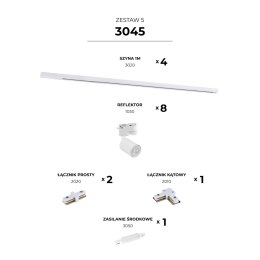 3045 ZESTAW 5 SZYNOPRZEWODY WHITE JEDNOOBWODOWY