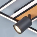 C230857704 KORDA LAMPA SUFITOWA CZARNA+DREWNO/BLACK+WOOD