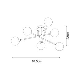 CL22017A-6 BASIS LAMPA SUFITOWA CZARNA/BLACK