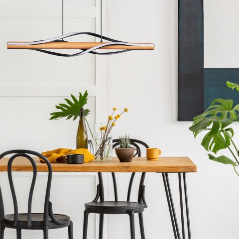 P230857003 BAEZ LAMPA WISZĄCA CZARNA+DREWNO/BLACK+WOOD P230857003 BAEZ LAMPA WISZĄCA CZARNA+DREWNO/BLACK+WOOD