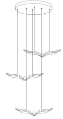 Lampa wisząca GUFO 3 LED różowe złoto 36 cm